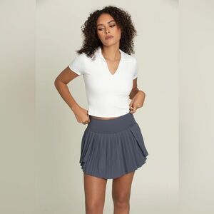 Gold Hinge Navy Tiered Pleated Tennis Skirt Size S